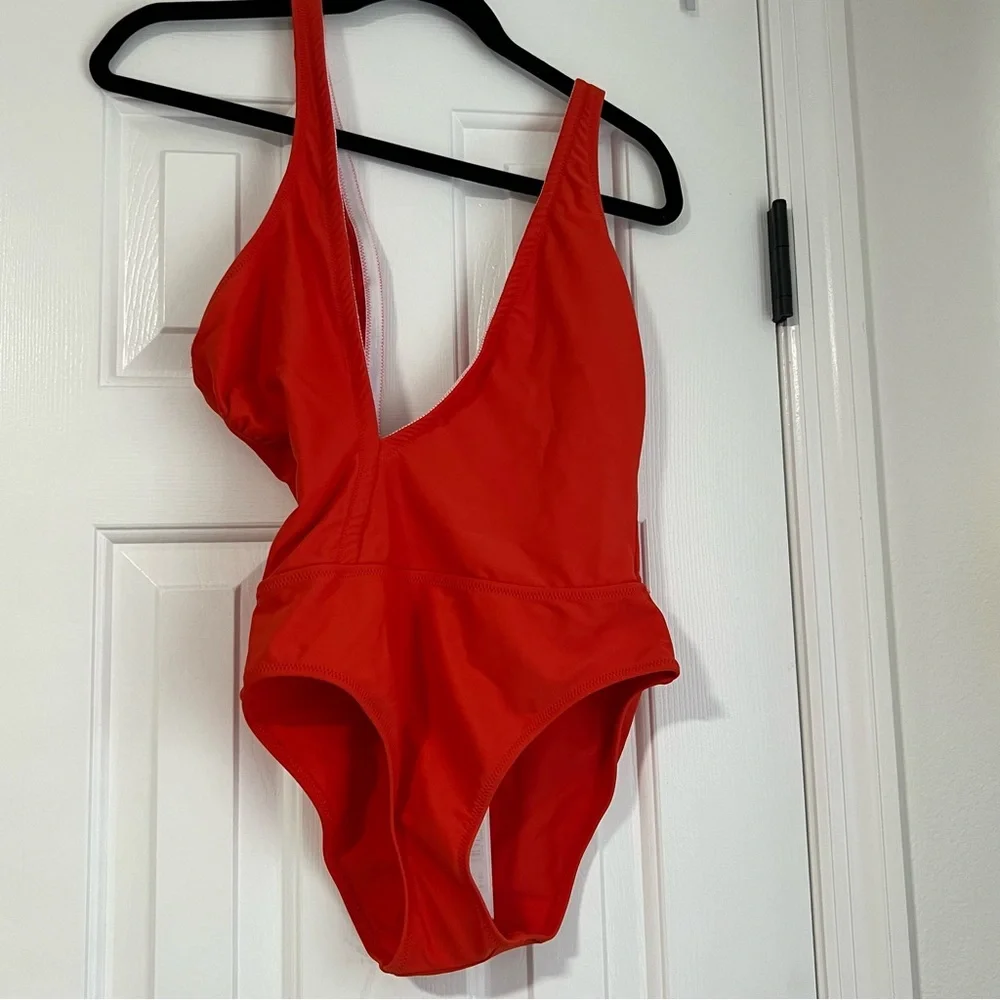 Solid & Striped Sloane Stephens Issi One Piece Bikini‎ Swimsuit Candy Red Orange
